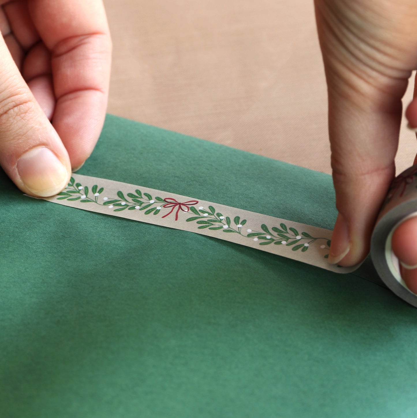 Christmas Holly & Mistletoe Washi Tape, Pack of 2
