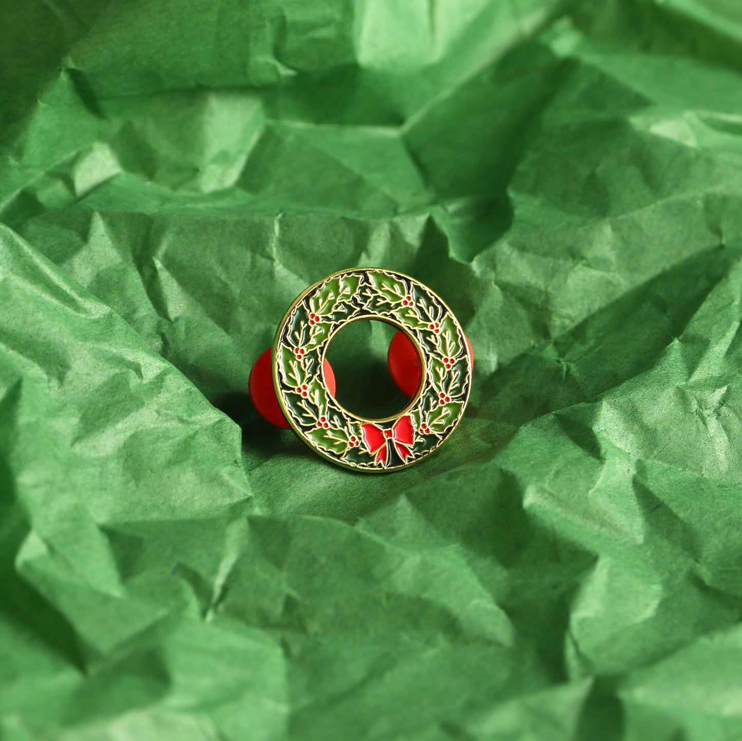 Christmas Wreath Pin Badge
