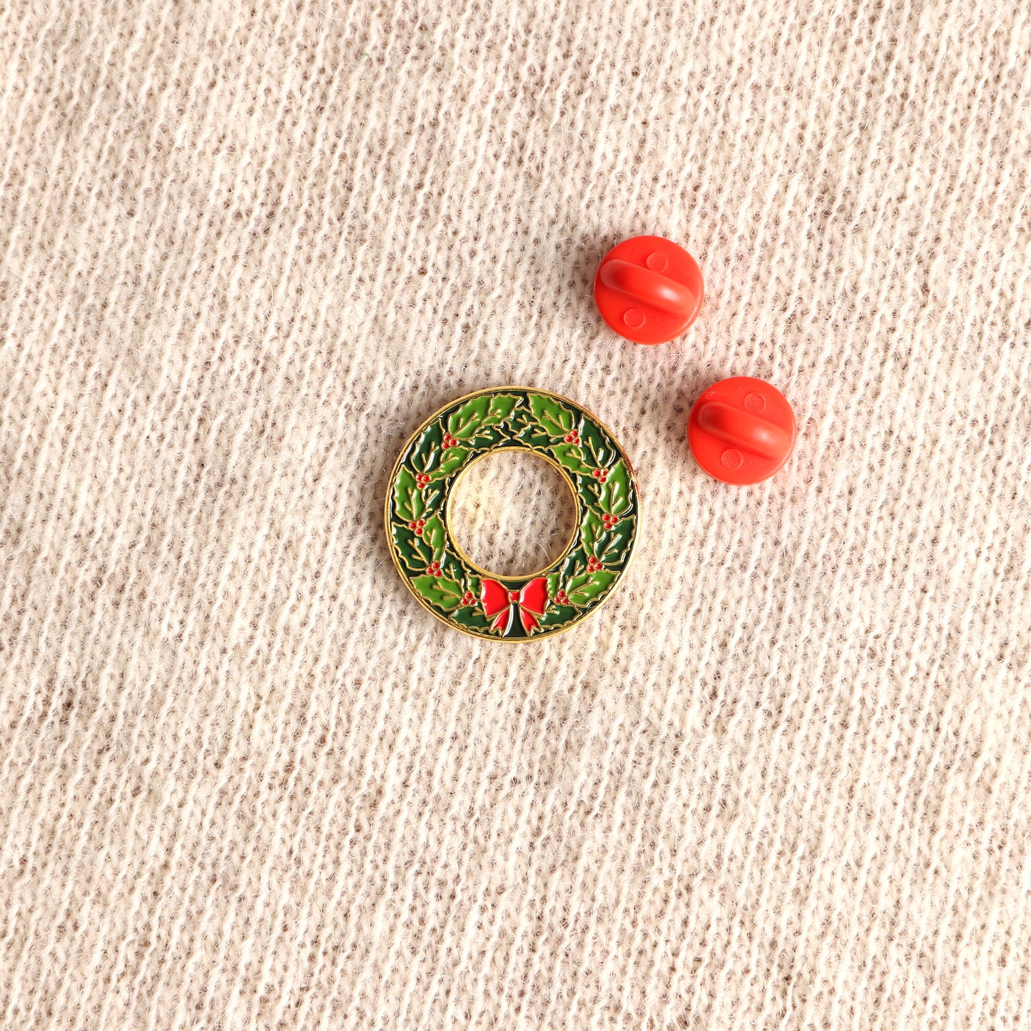 Christmas Wreath Pin Badge