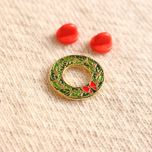 Christmas Wreath Pin Badge