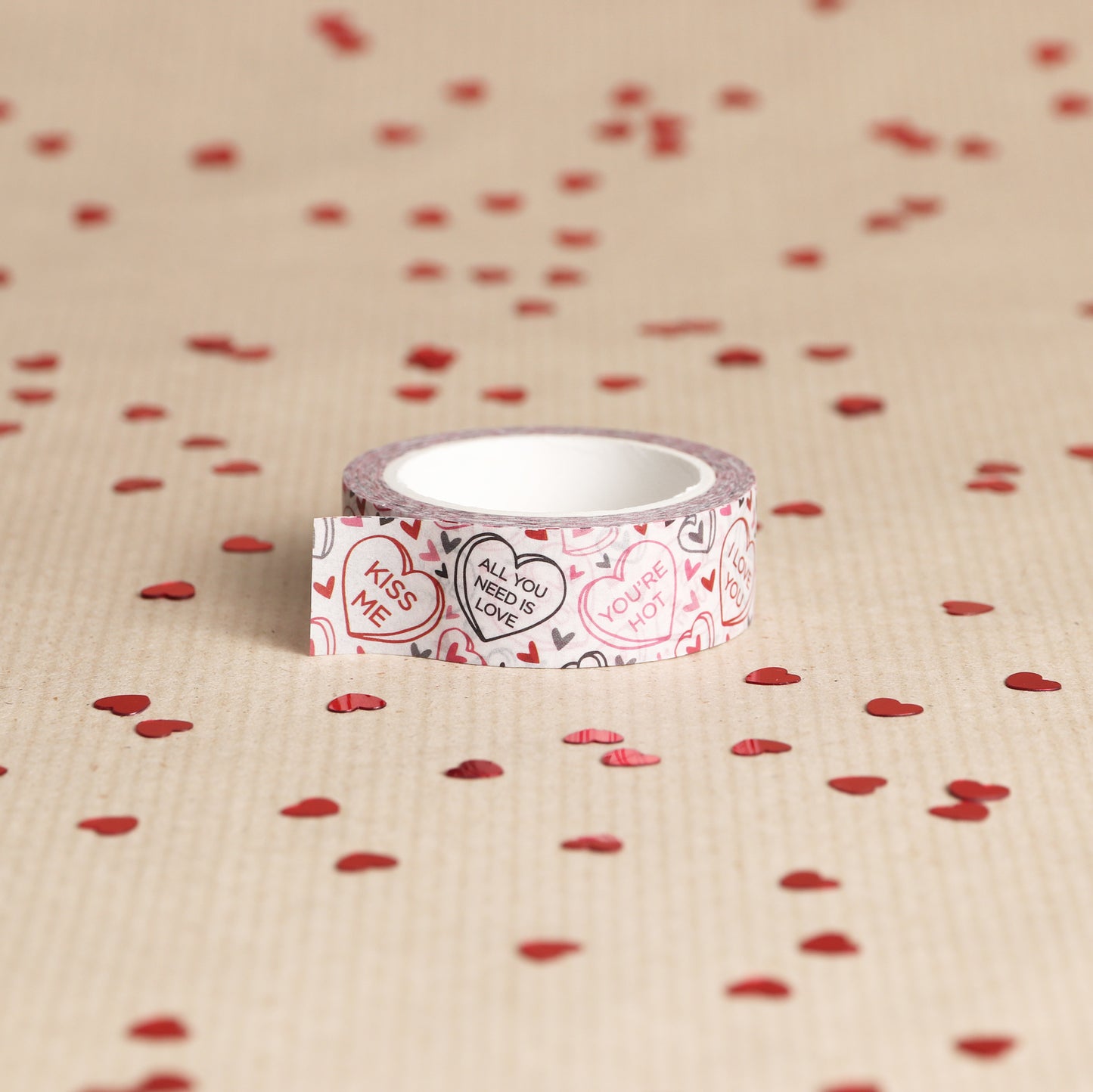 Valentines Love Hearts & XOXO Washi Tape, Pack of 2