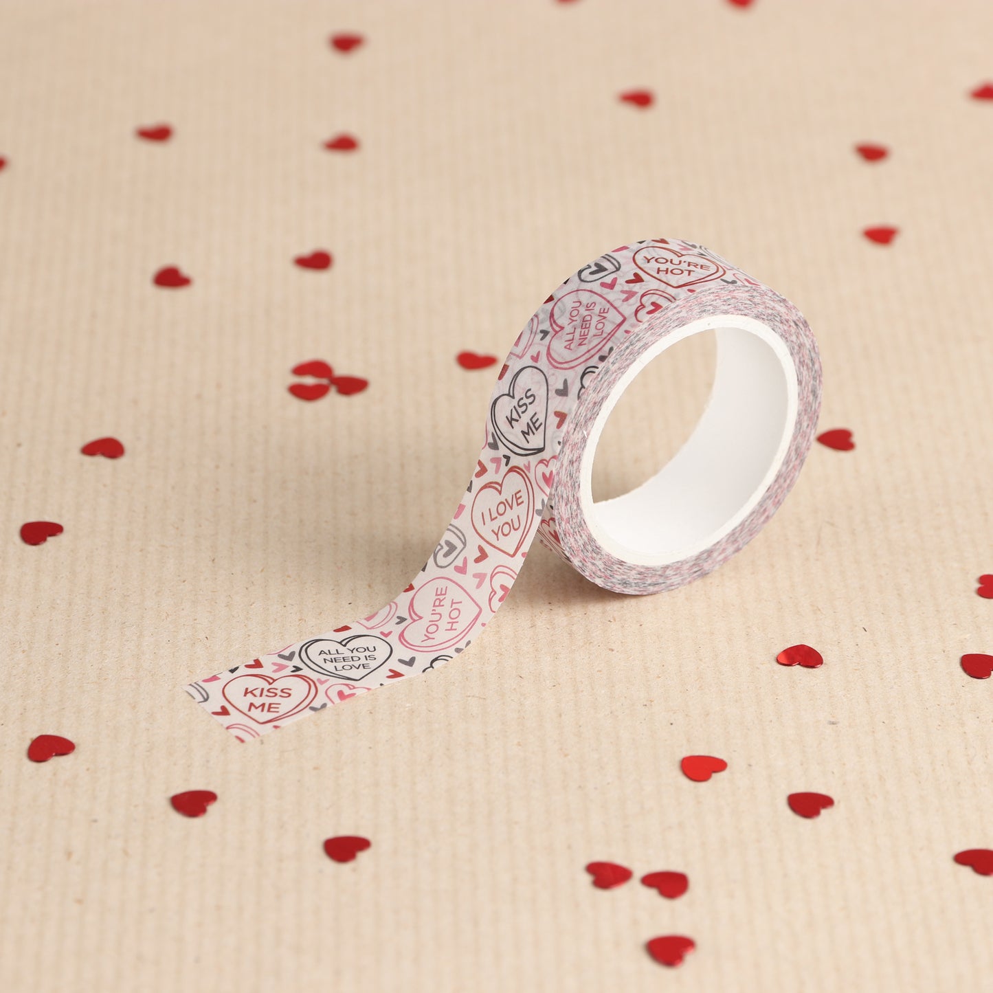 Valentines Love Hearts & XOXO Washi Tape, Pack of 2