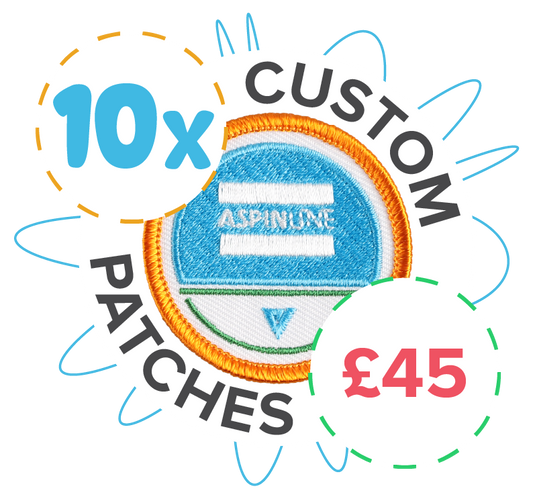 10 custom embroidered patches for 45 pounds