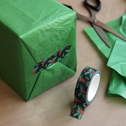 Christmas Holly & Mistletoe Washi Tape, Pack of 2