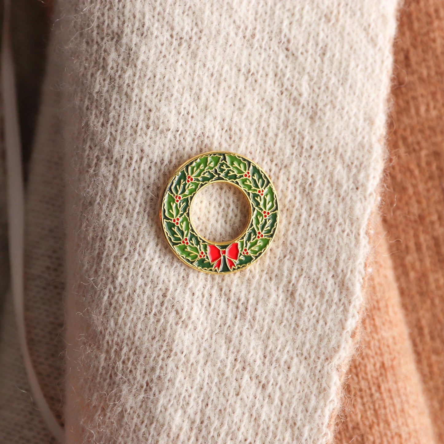 Christmas Wreath Pin Badge