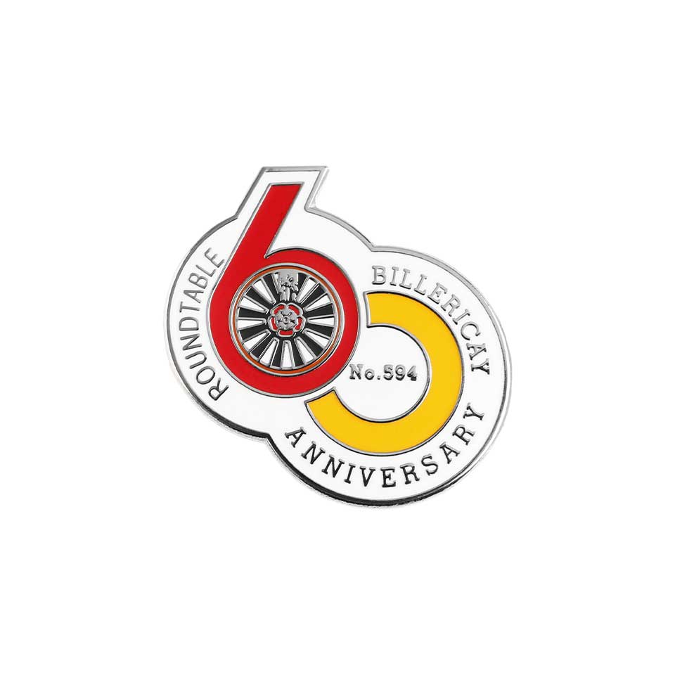 Roundtable Billericay anniversary hard enamel pin badge