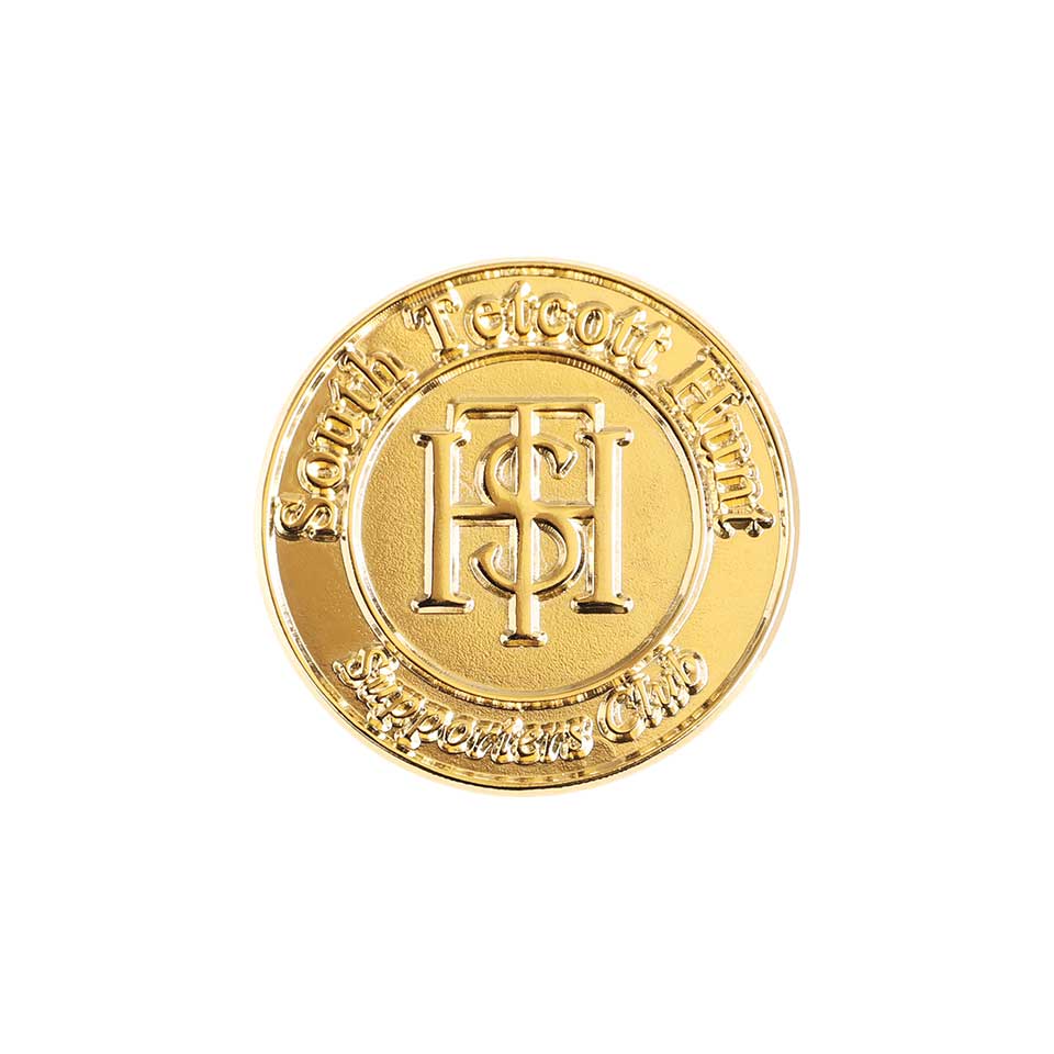 South Tetcott Hunt die struck pin badge