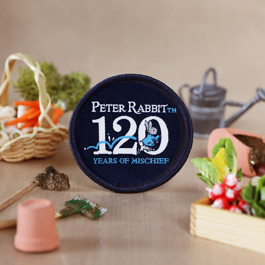 120 Years of Mischief Peter Rabbit Woven Patch - Beatrix Potter