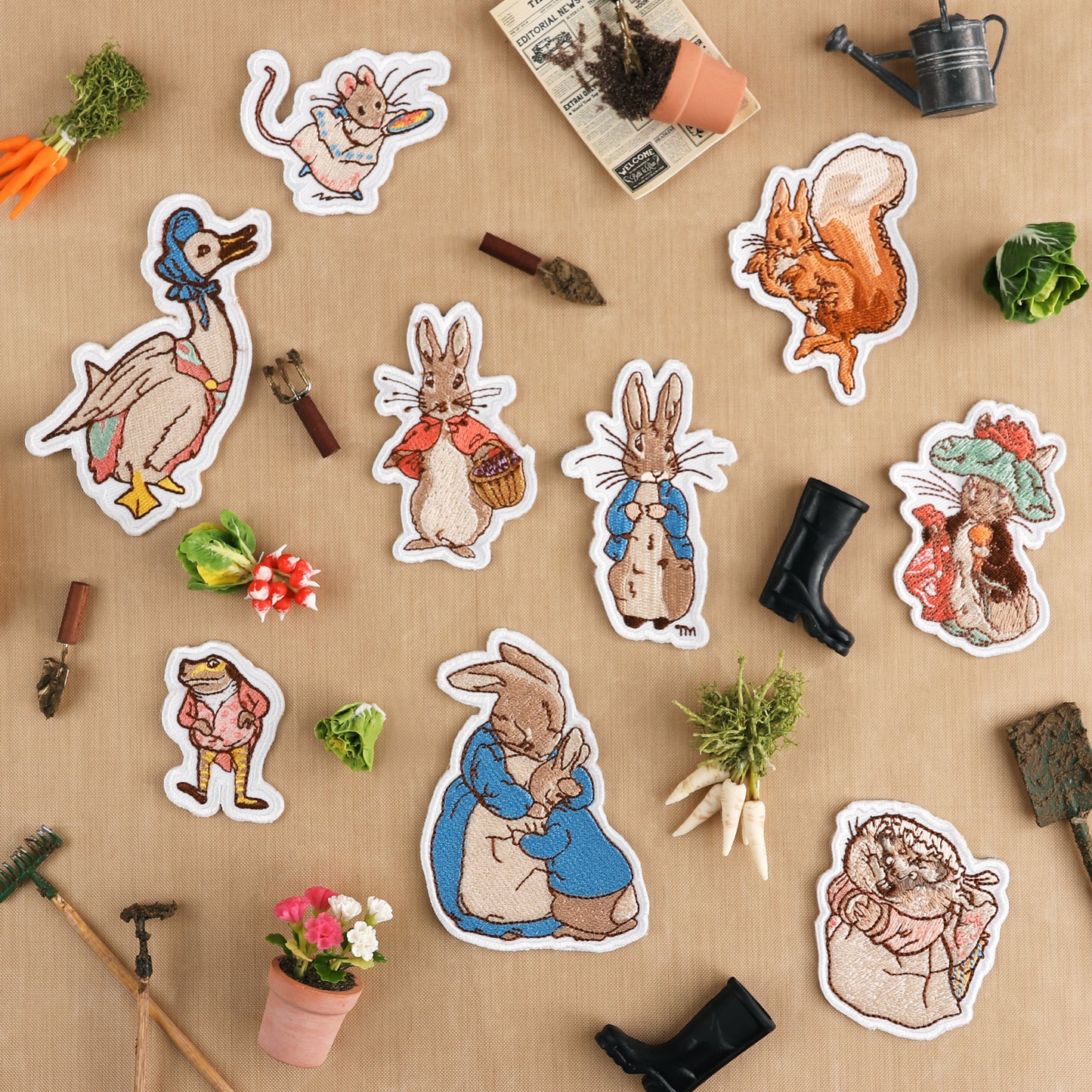Character Collection Peter Rabbit Embroidered Patches - Beatrix Potter