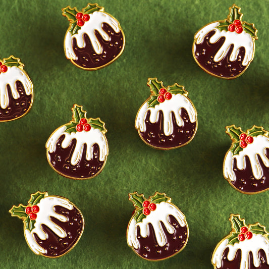Christmas Pudding Enamel Pin Badge