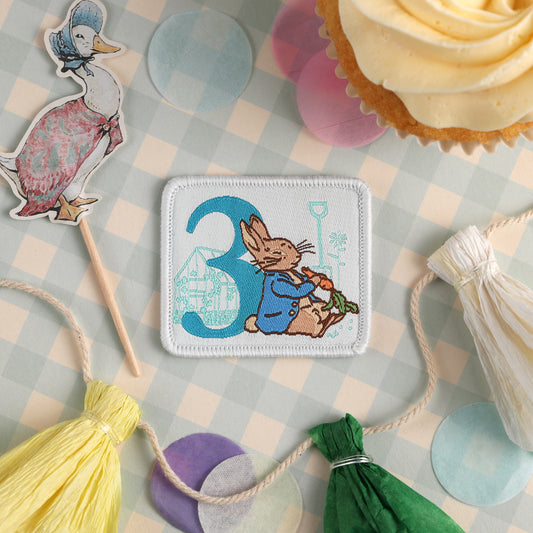 3 Year Old Peter Rabbit Woven Patch - Beatrix Potter