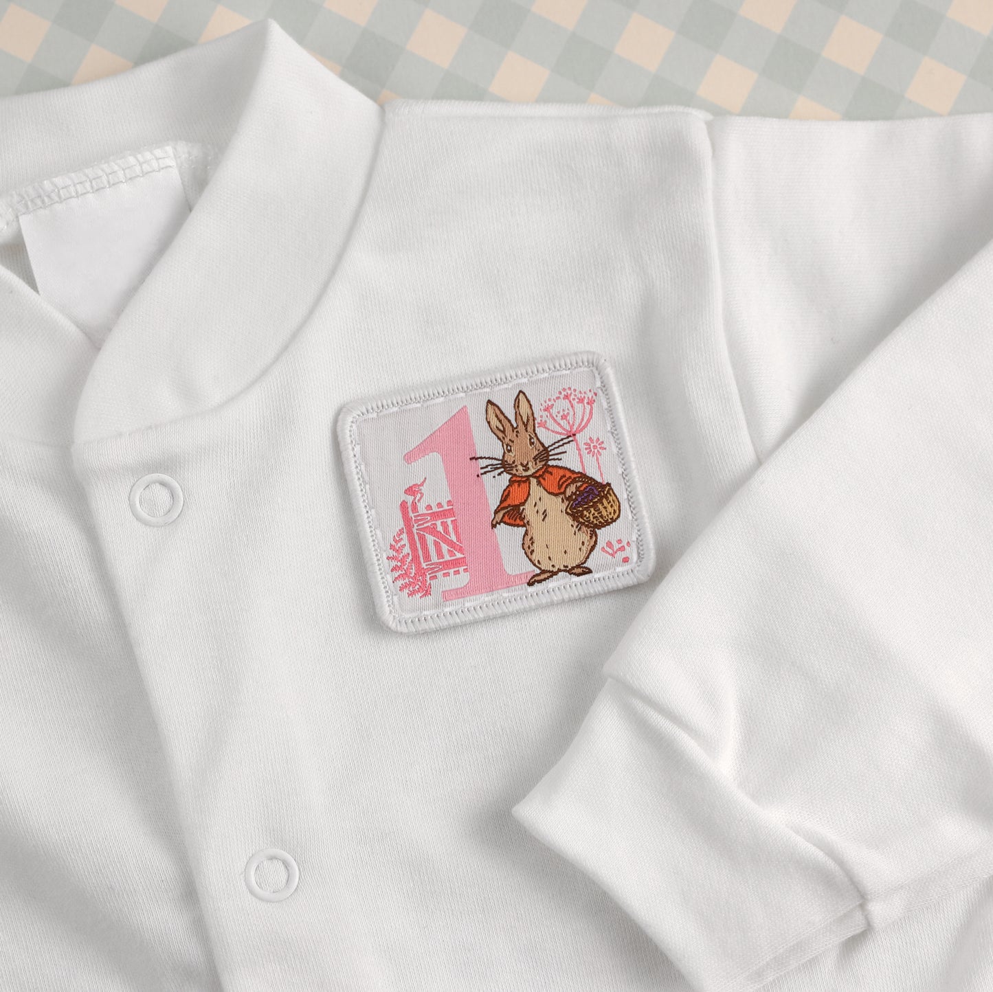 1 Year Old Flopsy Bunny Woven Patch - Beatrix Potter