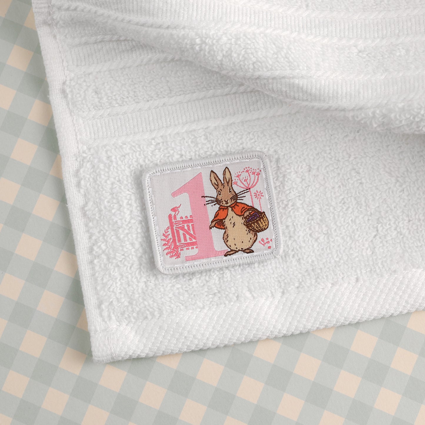 1 Year Old Flopsy Bunny Woven Patch - Beatrix Potter