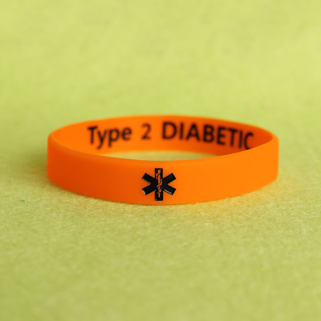 Diabetes Wristbands - Type 1 - Type 2 - Diabetic Silicone Wristbands all ages