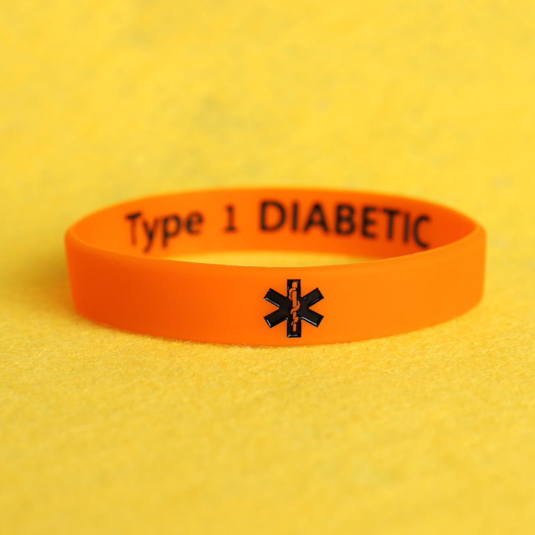 Diabetes Wristbands - Type 1 - Type 2 - Diabetic Silicone Wristbands all ages